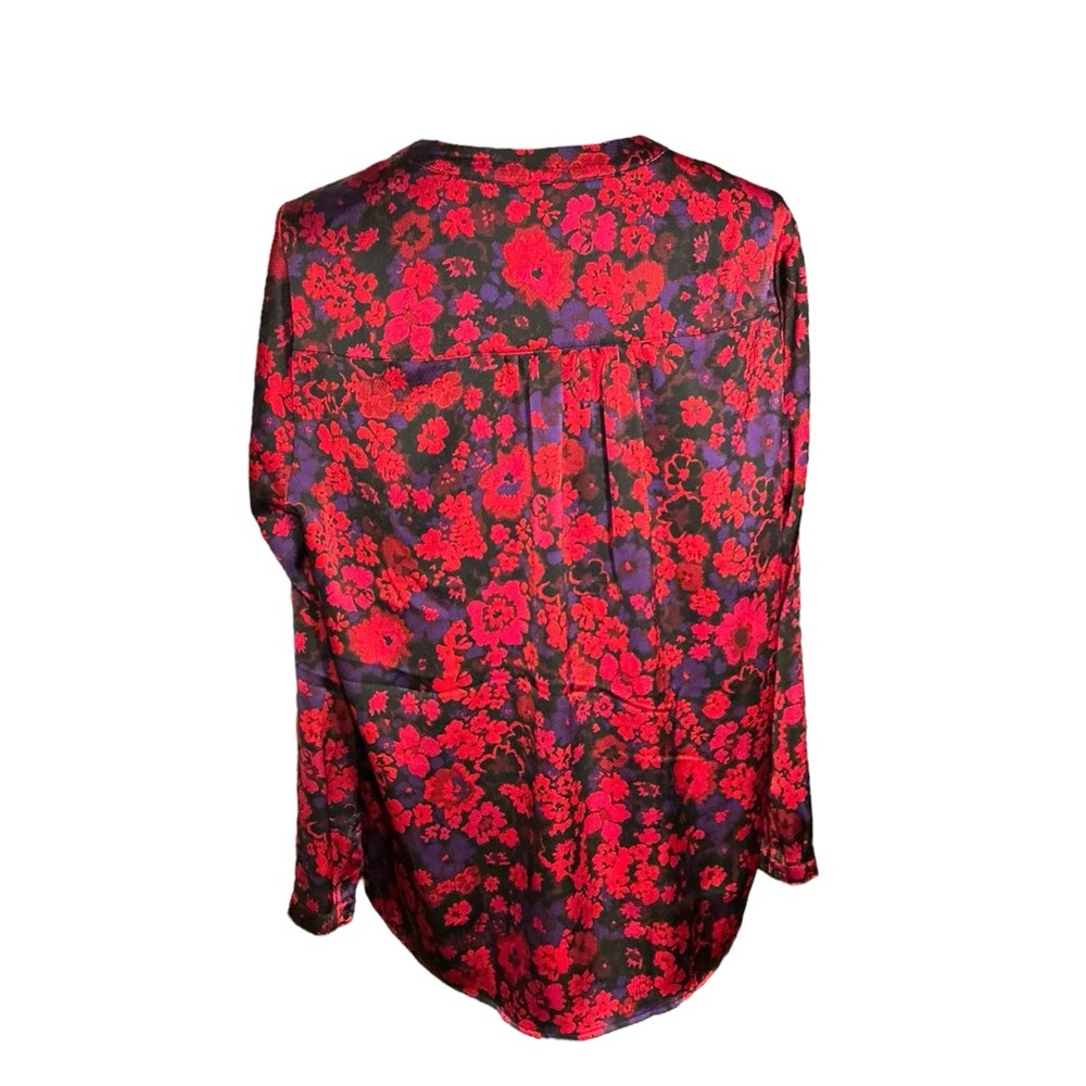 Lane Bryant Red & Purple Floral Blouse Size 14 - Picture 2 of 7